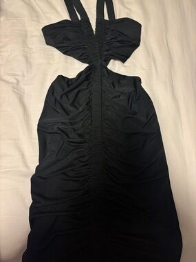 Marciano Black Ruched Cutout Bodycon Dress